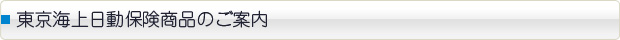 東京海上日動保険商品のご案内