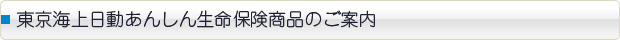 東京海上あんしん生命保険商品のご案内